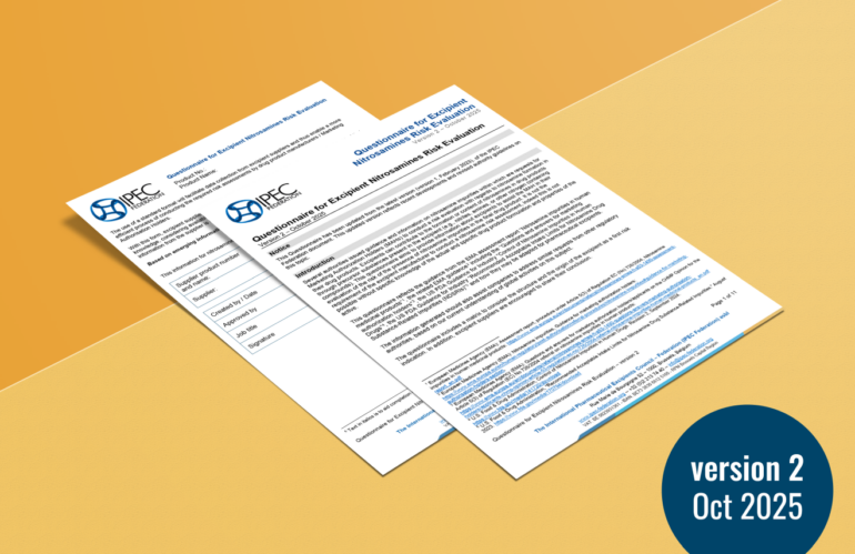 Updated: IPEC Federation Questionnaire for Excipient Nitrosamines Risk Evaluation